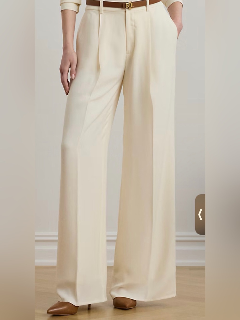 Lauren Ralph Lauren Cream Wide-Leg Pants - Picture 3 of 5